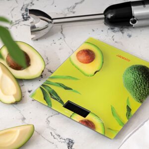 ARDESTO virtuvinės svarstyklės Avocado, 5kg, AAAx2 pridedamos, stiklinės, spalvotos - Image 4