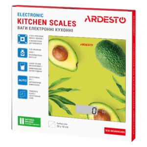 ARDESTO virtuvinės svarstyklės Avocado, 5kg, AAAx2 pridedamos, stiklinės, spalvotos - Image 5