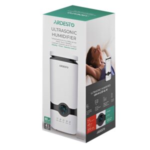 ARDESTO ultragarsinis oro drėkintuvas, 40m2, 4L, 300ml/h, elektr. valdymas, nuotolinio valdymo pultas, viršutinis vandens pildymas, baltas - Image 6