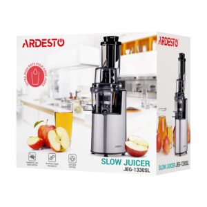 ARDESTO sraigtinė sulčiaspaudė, 200W, dubuo-0.6L, tirščių indas-0.6L, plastikas/geležis, sidabrinė-juoda - Image 2