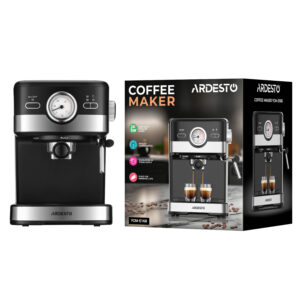 ARDESTO kavos aparatas, svirtinis, 1.5l, maltai kavai, su rankiniu kapučinatoriumi, juodas-sidabrinis - Image 10