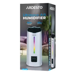 ARDESTO oro drėkintuvas ultragarsinis, 40m2, 6.5l, 390ml/h, elektrinis valdymas, nuotolinio valdymo pultas, viršutinis vandens pildymas, ekranas, baltas - Image 4