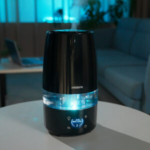 ARDESTO Ultragarsinis oro drėkintuvas, 30m2, 4l, 280ml/h, elektrinis valdymas, nuotolinio valdymo pultas, vandens įpylimas iš viršaus, ekranas, juodas - Image 12