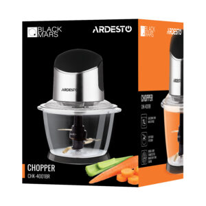 ARDESTO smulkintuvas, 400W, dubuo-1000ml, stiklinis, plastiko/geležies korpusas, juoda-sidabrinė - Image 2