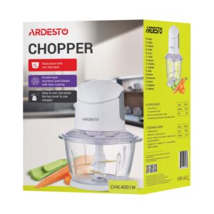 ARDESTO smulkintuvas, 400W, dubuo-1000ml, stiklinis, plastikinis korpusas, juodas - Image 2