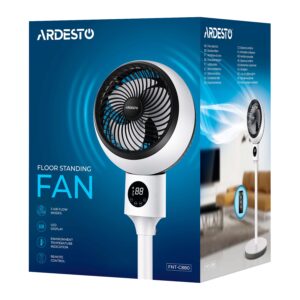 ARDESTO grindinis ventiliatorius, 50W, nuotolinio valdymo pultas, ekranas, juodos ir baltos spalvos - Image 8