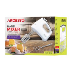 ARDESTO rankinis plaktuvas 400W, antgaliai-4 plakikliai, turbo režimas, baltas - Image 2