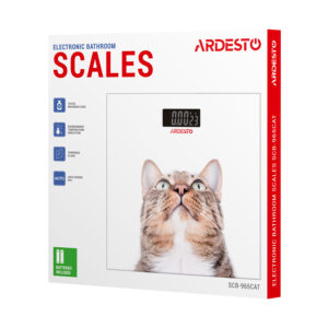 ARDESTO Grindinės svarstyklės CAT, 150 kg, 2xAAA pridedamos, stiklinės, spalvotos - Image 4