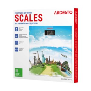 ARDESTO Grindinės svarstyklės TRAVEL, 150 kg, 2xAAA pridedamos, stiklinės, spalvotos - Image 4