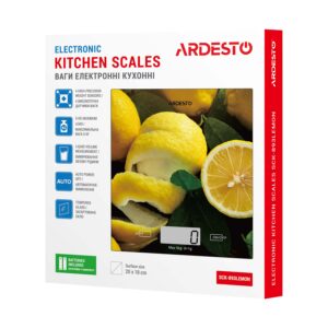 ARDESTO virtuvinės svarstyklės Lemon 5kg, AAAx2 pridedamos, stiklinės, spalvotos - Image 10
