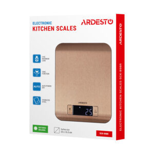 ARDESTO virtuvinės svarstyklės 5kg, CR2032x2 pridedama, geležis, bronzinės - Image 6