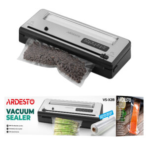 ARDESTO vakuuminis maisto pakavimo aparatas ritiniams ir maišeliams, 110W, 28 cm, elektroninis valdymas, +1 ritinys, plastikas + nerūdijantis plienas, sidabrinis - Image 17