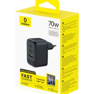 Baseus Enerfill FE22 sieninis įkroviklis 70W 2C+U juodas - Image 4
