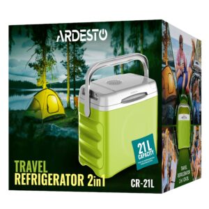 ARDESTO kelioninis šaldytuvas, 2in1, 21l, 220/12V, šildymas 55°C, vėsinimas 18-20°C, USB jungtis, 4.3kg, šviesiai žalias - Image 2