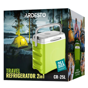 ARDESTO Kelioninis šaldytuvas, 2in1, 25l, 220/12V, šildymas 55°C, vėsinimas 18-20°C, USB jungtis, 4.8kg, šviesiai žalias - Image 6