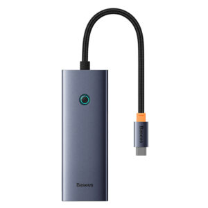 Baseus UltraJoy 5-in-1 USB-C šakotuvas – 4K 30Hz – 100 W įkrovimas – prijungimo stotelė – pilka (Space Grey)