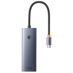 Baseus UltraJoy 7-in-1 USB-C šakotuvas – 4K 60Hz – 100 W įkrovimas – prijungimo stotelė – pilka (Space Grey)