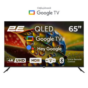 2E Televizorius 65" QLED 4K 60Hz Smart Google TV juodas