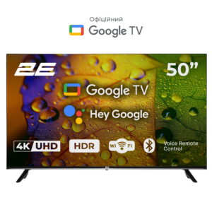 2E televizorius 50" LED 4K 60Hz Smart Google TV juodas