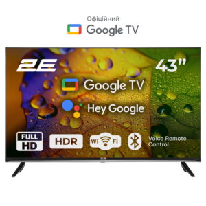 2E televizorius 43" LED FHD 60Hz Smart Google TV juodas - Image 1