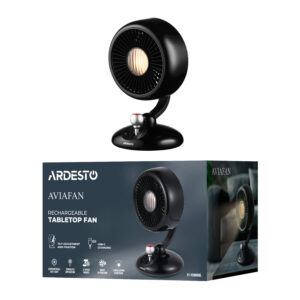 ARDESTO Stalinis ventiliatorius FT-F3600BL, 12 cm, įkraunamas, su apšvietimu, USB-A Type-C, juodas - Image 3