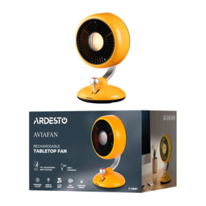 ARDESTO Stalinis ventiliatorius FT-F3600Y, 12 cm, įkraunamas, su apšvietimu, USB-A Type-C, geltonas - Image 5