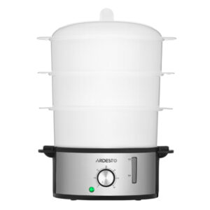 ARDESTO Garų puodas 800W, dubuo-3.4/3.4/3.4l, vandens talpykla-1l, mechaninis valdymas, 3 aukštai, plastikas, juodas - Image 1