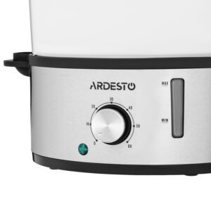 ARDESTO Garų puodas 800W, dubuo-3.4/3.4/3.4l, vandens talpykla-1l, mechaninis valdymas, 3 aukštai, plastikas, juodas - Image 4