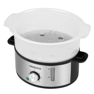 ARDESTO Garų puodas 800W, dubuo-3.4/3.4/3.4l, vandens talpykla-1l, mechaninis valdymas, 3 aukštai, plastikas, juodas - Image 7