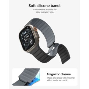 Spigen ATHLEX AIR M APPLE WATCH 8 / 9 / 10 / 11 / SE / ULTRA (44 / 45 / 46 / 49 MM) AKTYVI JUODA/PILKA - Image 6