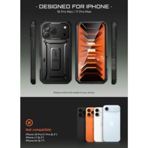 SupCase UNICORN BEETLE Pro iPhone 17 Pro Max / 18 Pro Max DĖKLAS JUODAS - Image 6