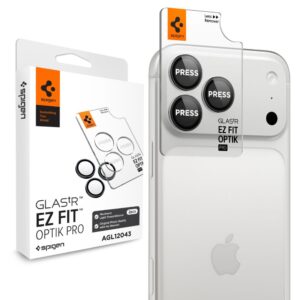 FOTOAPARATO APSAUGA Spigen OPTIK PRO GLAS.TR EZ FIT CAMERA PROTECTOR 2-PACK IPHONE 18 PRO / 18 PRO MAX TAMSIAI PILKA