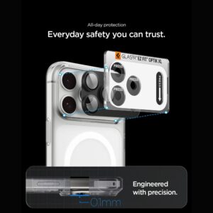 Spigen OPTIK PRO XL GLAS.TR EZ FIT KAMEROS APSAUGA IPHONE 18 PRO TAMSIAI PILKA - Image 6