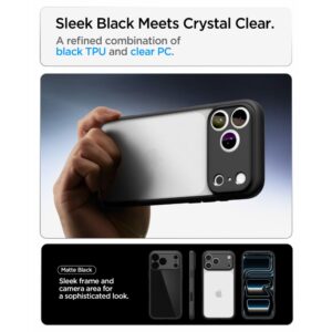 Spigen Ultra Hybrid iPhone 17 Pro Max / 18 Pro Max MATINIS juodos spalvos - Image 6