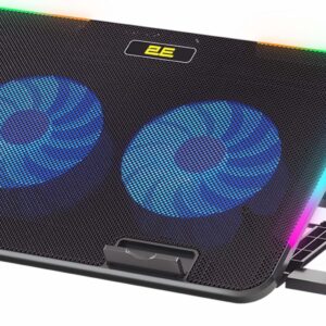 2E Gaming 2E GAMING nešiojamojo kompiuterio stovas CPG-001 V2, iki 15.6", 2xUSB-A, telefono laikiklis, RGB, juodas