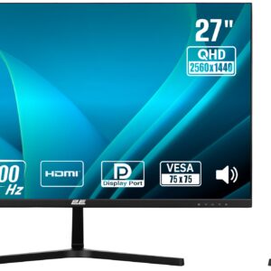 2E Monitorius 27" H2725B HDMI, DP, MM, IPS, 2560x1440, 100Hz, FreeSync