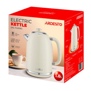 ARDESTO Elektrinis virdulys ARDESTO, 1.8l, metalinis, Strix, smėlio spalvos - Image 2
