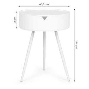 Apvalus naktinis stalelis su nuimamu plastikiniu viršumi - ModernHome - Image 7