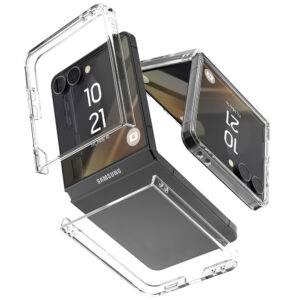 Mercury kietas PC dėklas, skirtas Samsung Galaxy Z Flip8, skaidrus