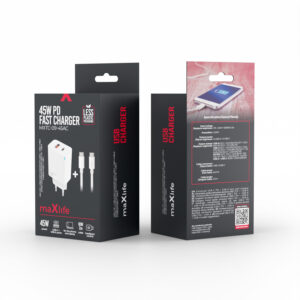 Maxlife MXTC-09-45AC PD QC įkroviklis 1x USB-C 1x USB 45W baltas + USB-C - USB-C laidas 2.0m 60W - Image 2