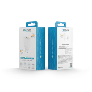 Forever TC-09-33AC GaN PD QC įkroviklis 1x USB-C 1x USB 33W baltas - Image 4