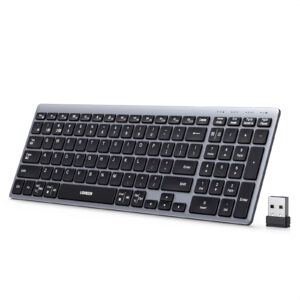 Belaidė kompiuterio klaviatūra 2.4GHz / Bluetooth 5.4 įkraunama USB-C