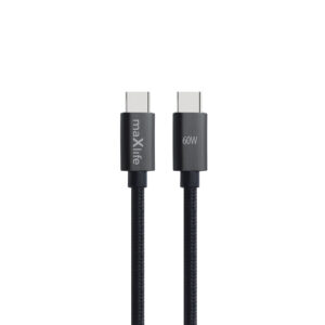 Maxlife MXUC-12 laidas USB-C - USB-C 3,0 m 60W juodas