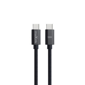Maxlife MXUC-12 laidas USB-C - USB-C 3,0 m 100W juodas