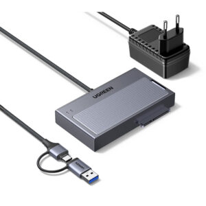 Adapteris M.2 NVMe + SATA 2.5/3.5" HDD, SSD diskams USB-A/USB-C 10Gb/s