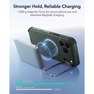 ESR CYBER TOUGH DĖKLAS SU STOVU IR MagSafe iPhone 17 Pro Max / 18 Pro Max ŽALIAS - Image 7