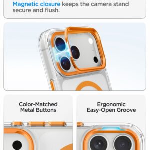 Spigen Ultra Hybrid OPTIK S MagSafe iPhone 17 Pro / 18 Pro SKAIDRUS/ORANŽINIS - Image 7