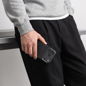 Tech-Protect ION CARBON MagSafe iPhone 17 Pro / 18 Pro JUODAS/SIDABRINIS - Image 7