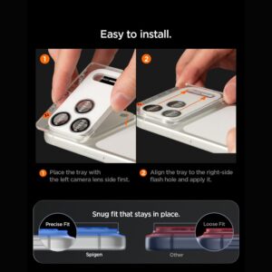 Spigen OPTIK PRO XL GLAS.TR EZ FIT KAMEROS APSAUGA IPHONE 18 PRO TAMSIAI PILKA - Image 7