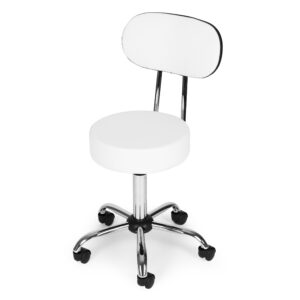 Besisukanti kėdė su atlošu, kosmetologinė, medicininė, reguliuojamo aukščio, balta, ModernHome - Image 8